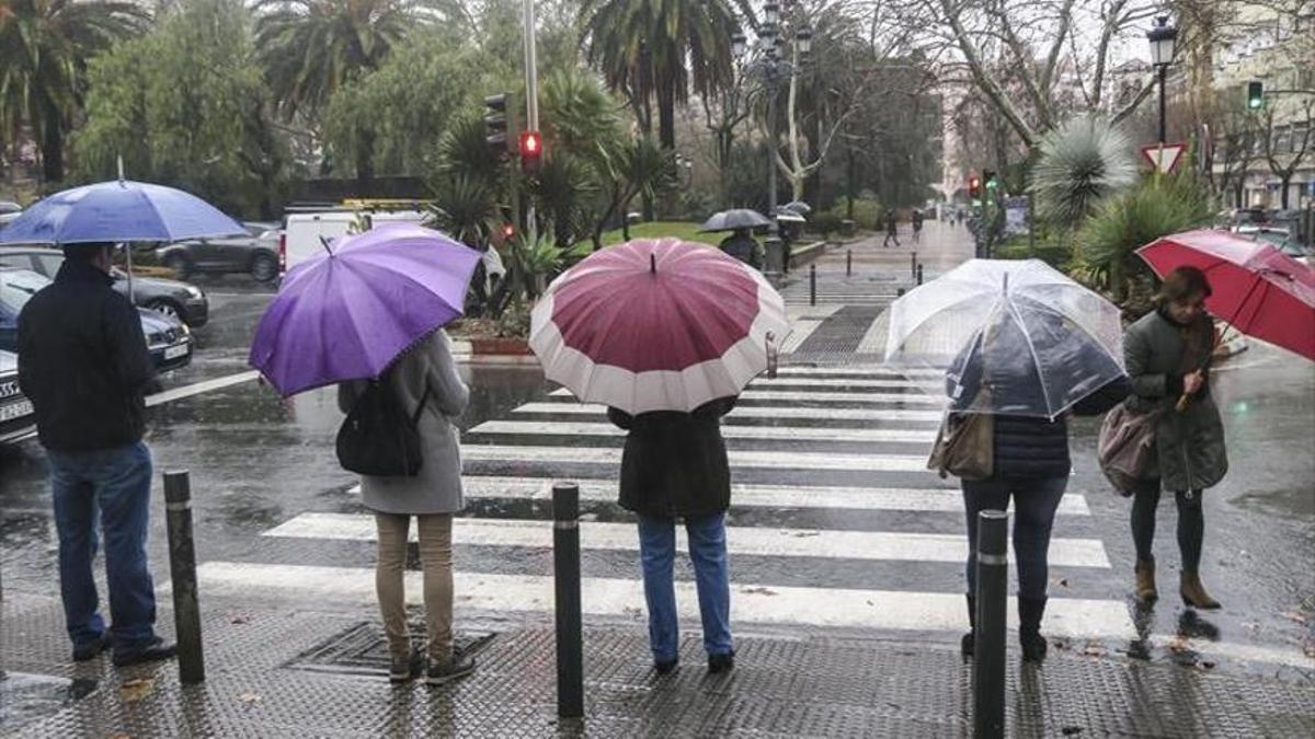 Imagen de archivo de una jornada lluviosa en Cáceres