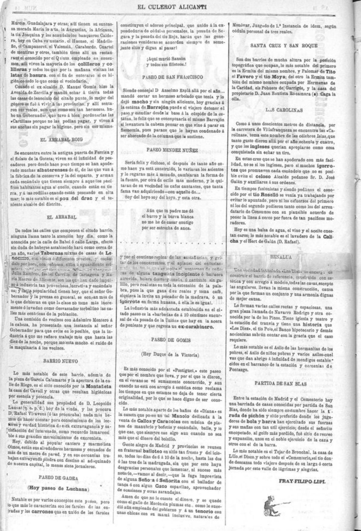 Una visión humorística del Alicante de 1897