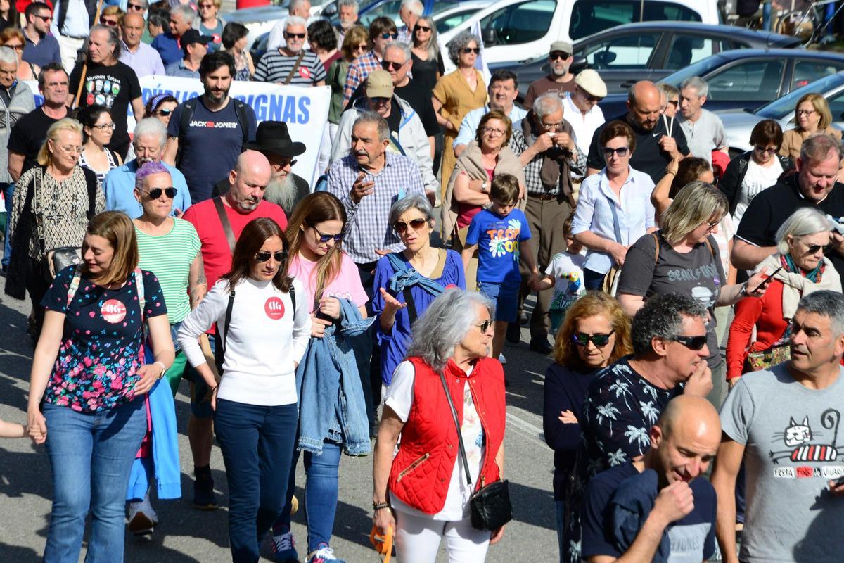Las imágenes de la manifestación del 1º de Mayo en Cangas