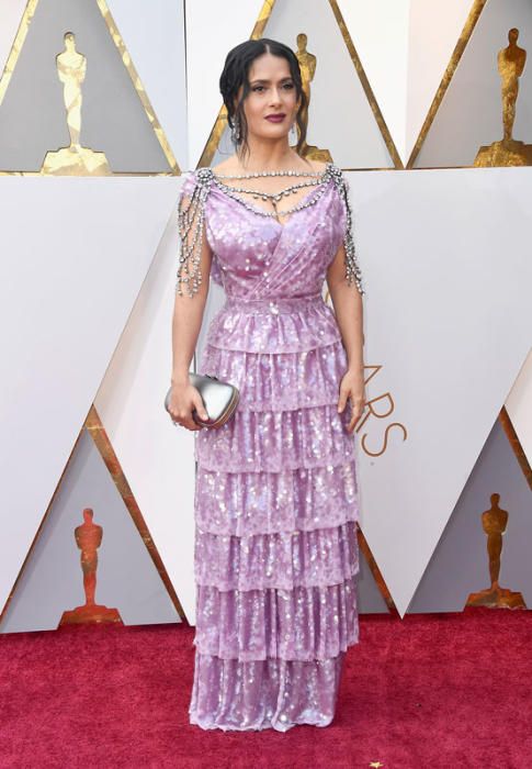 Salma Hayek, en la alfombra roja de los Oscars