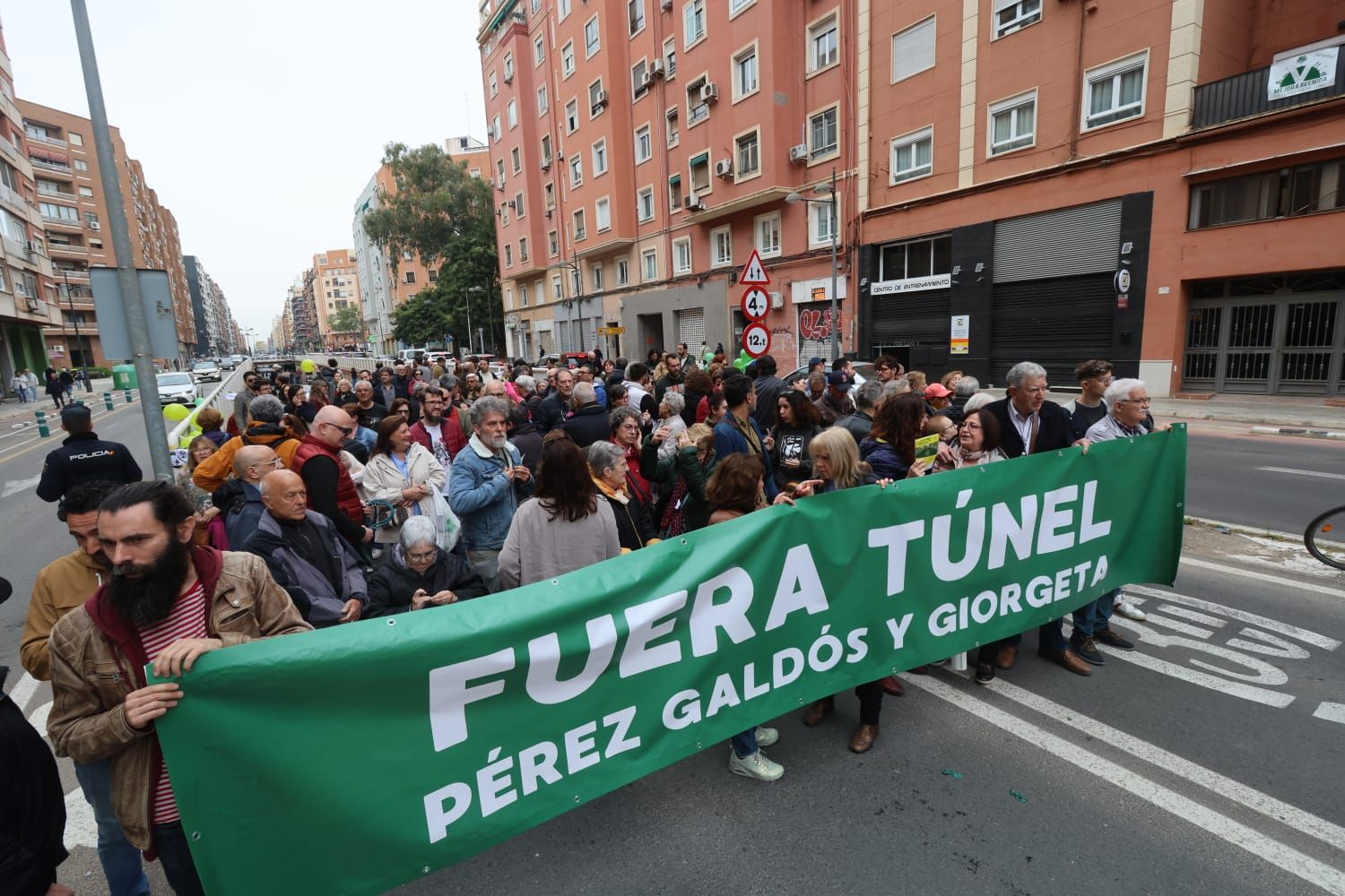 Protesta vecinal contra el túnel de la avenida Pérez Galdós
