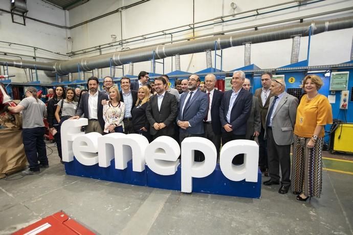 15.04.19. Las Palmas de Gran Canaria. El líder del PP y candidato a presidente del Gobierno, Pablo Casado, visita el centro de formación técnico-profesional del metal de Las Palmas de Gran Canaria, Femepa, acompañado por los dirigentes del partido en Canarias, Asier Antona y Australia Navarro. Foto Quique Curbelo  | 15/04/2019 | Fotógrafo: Quique Curbelo