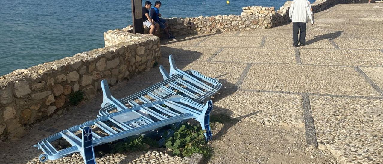 Casi tres años después del paso del temporal Gloria, todavía están presentes los desperfectos que causó en la zona de la Porteta de Peñíscola.