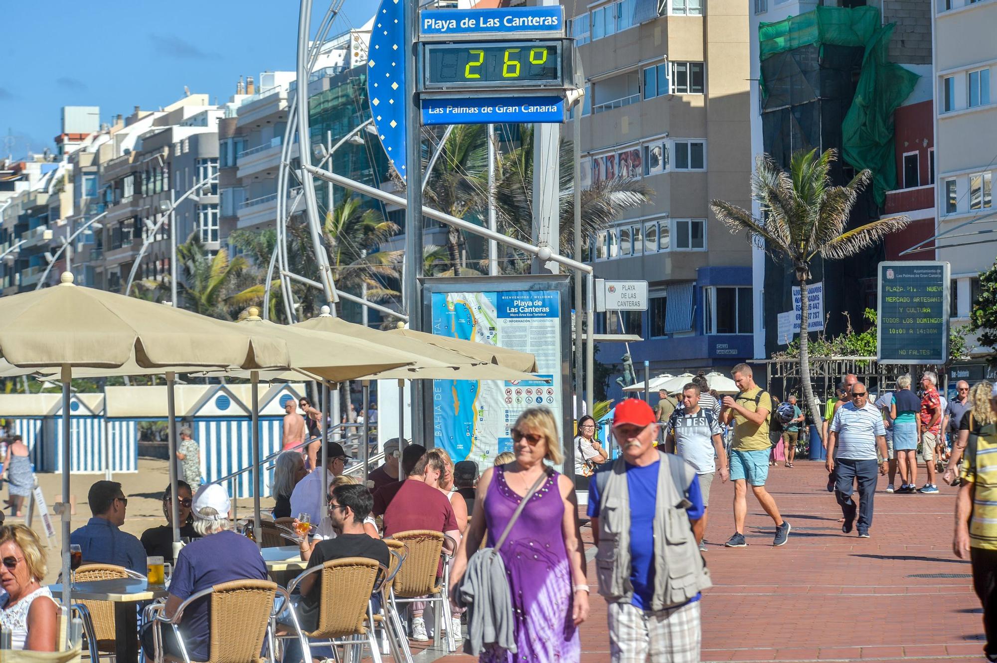 Tiempo en la playa de Las Canteras (1/12/2022)