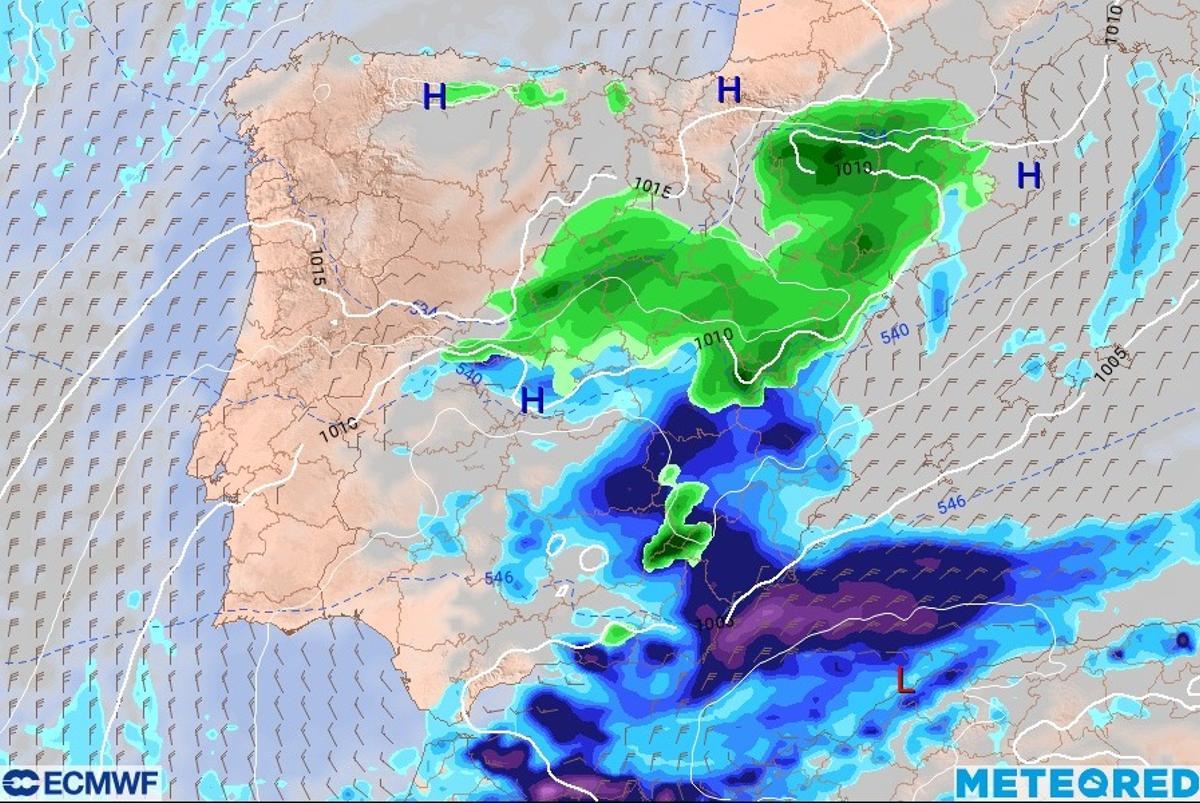 Previsión meteorológica a última hora de la noche del domingo al lunes