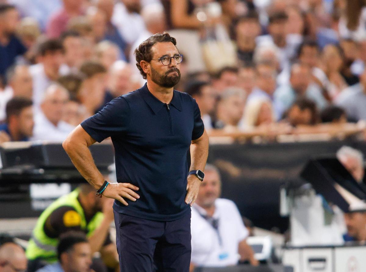 José Bordalás, entrenador del Getae que estuvo a punto de ganar la Copa con el Valencia en 2022, ayer en Mestalla
