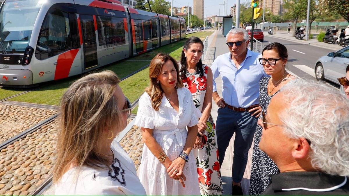 La alcaldesa de Zaragoza, Natalia Chueca, este martes en Zaragoza.