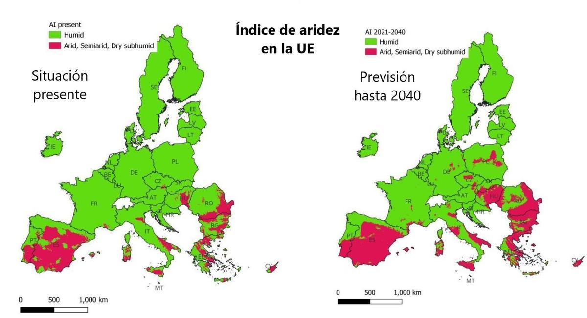 Áreas afectadas en los países de la UE