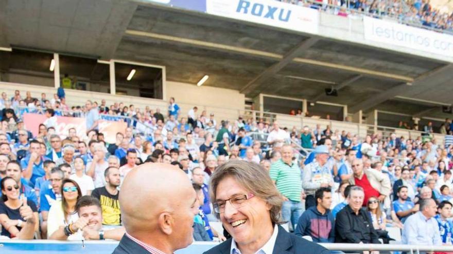 Sampedro y Egea, antes del inicio del encuentro.