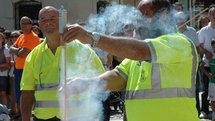 Chupinazo de las fiestas de Alcañices.