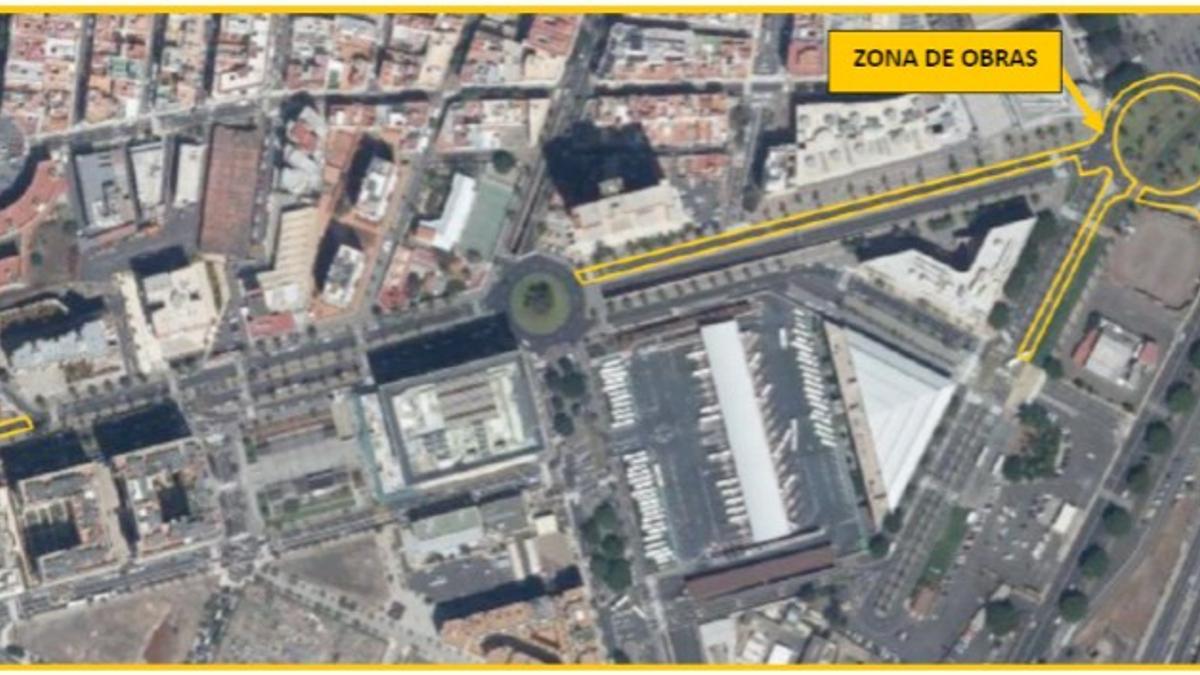Mapa del cierre de acceso a la rotonda