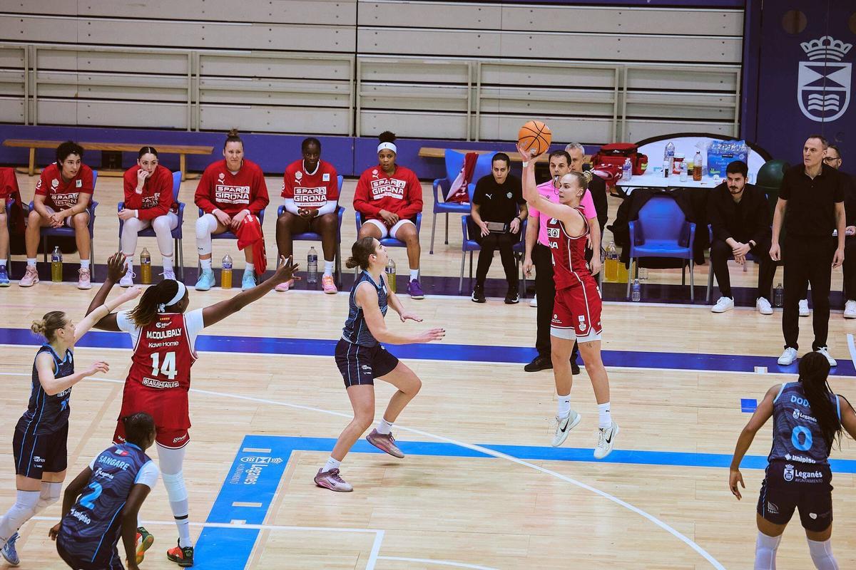 Una imatge del partit que l'Spar va guanyar a la pista del Leganés el cap de setmana passat
