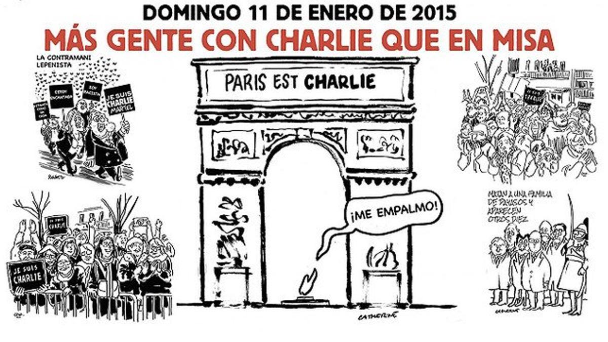 Las viñetas de la primera edición de 'Charlie Hebdo' tras el atentado