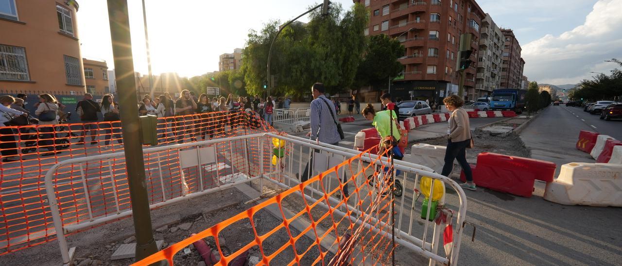 Obras en la avenida Lledó de Castelló.