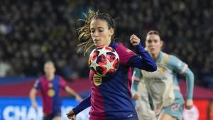 Aitana Bonmatí, durante el duelo frente al City en Montjuïc.