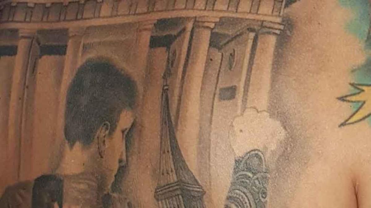 José Félix Morales luce unos espectaculares tatuajes de Messi