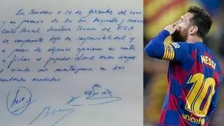 La servilleta con el primer contrato de Messi por el Barça se vende por 890.000 euros