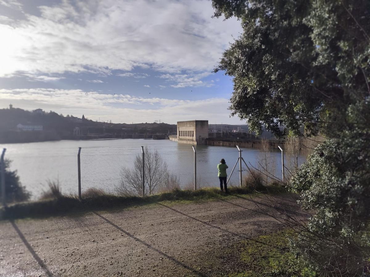 El embalse de Ricobayo a la altura de la presa, este viernes, cuando está al 86% de su capacidad.