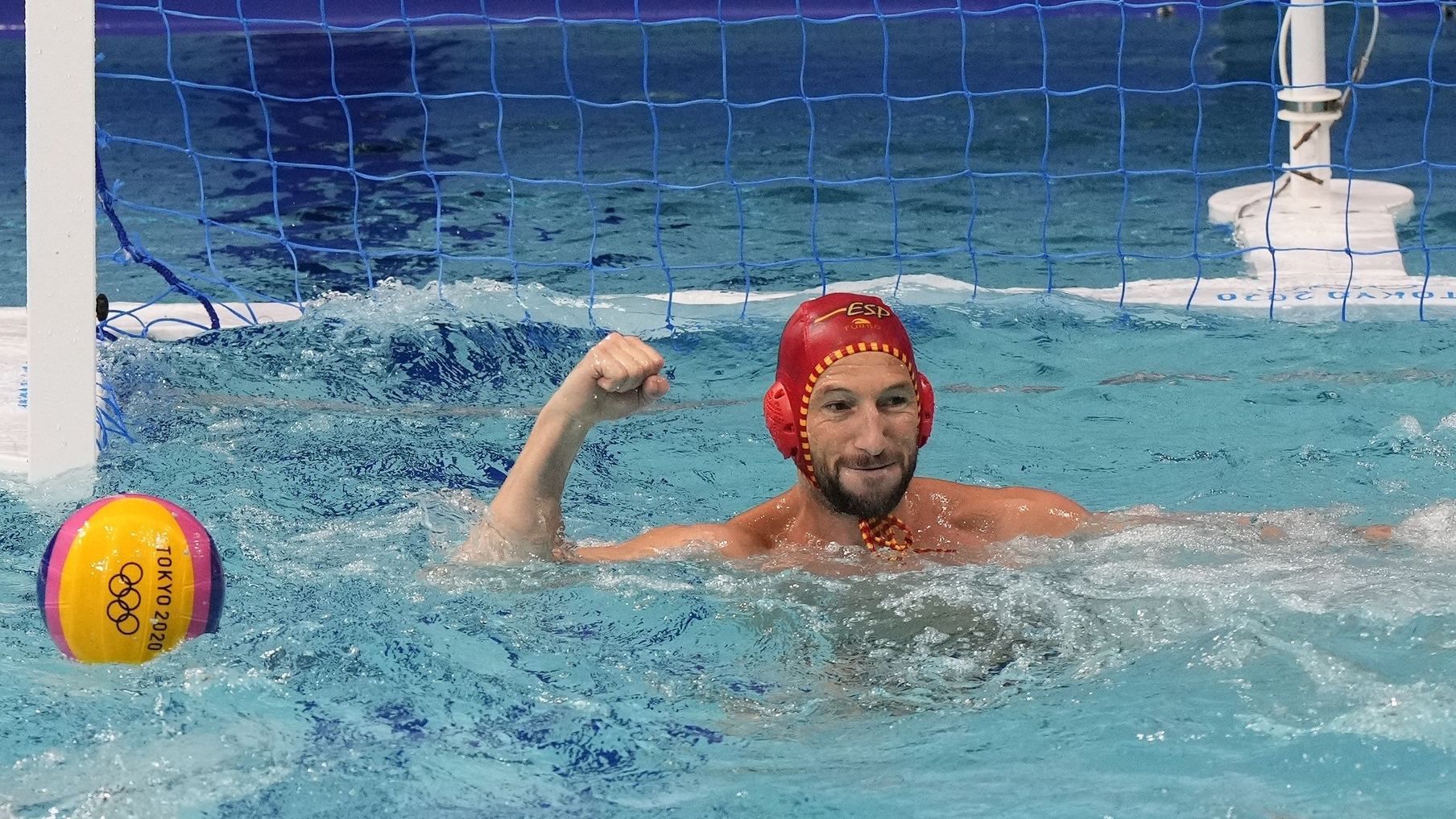 El portero de la selección española de waterpolo Daniel López-Pinedo en los Juegos de Tokyo 2020.