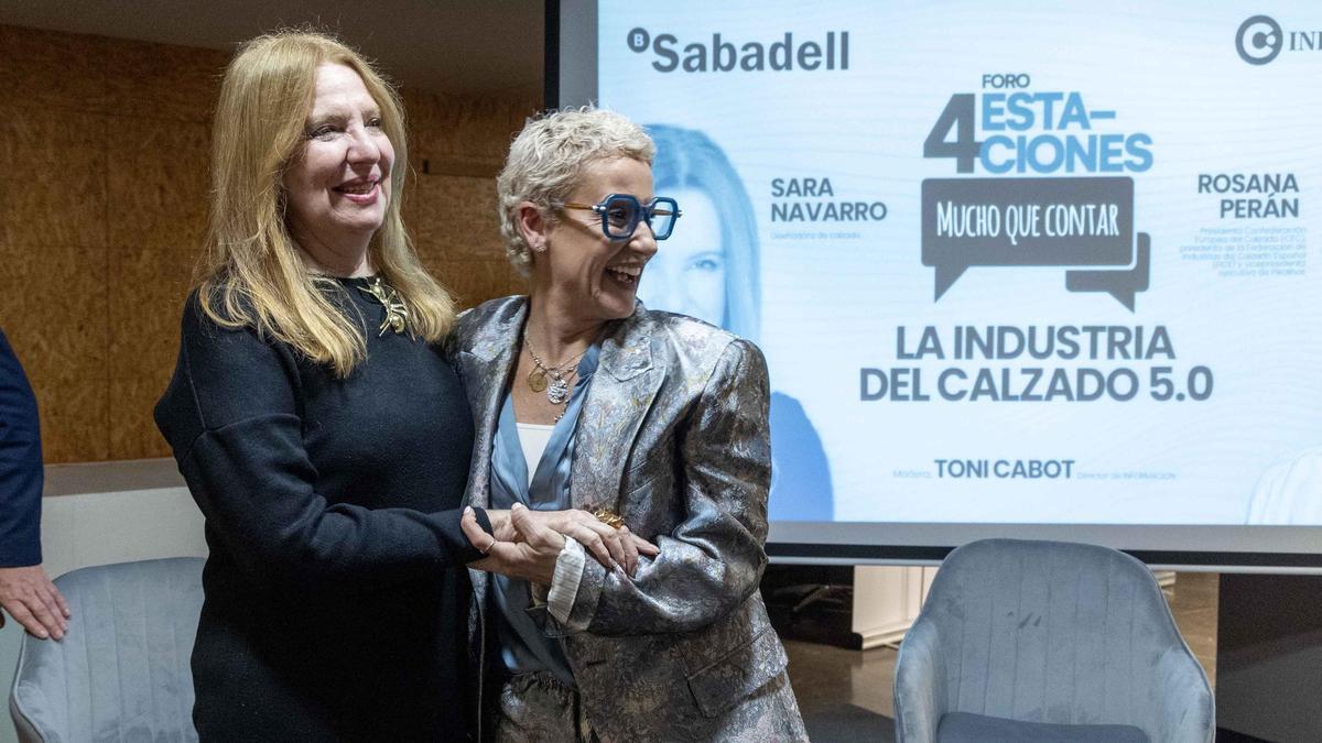 Sara Navarro y Rosana Perán reflexionan en Elda sobre la industria del calzado 5.0 en el Foro 4 Estciones de INFORMACIÓN y Banco de Sabadell
