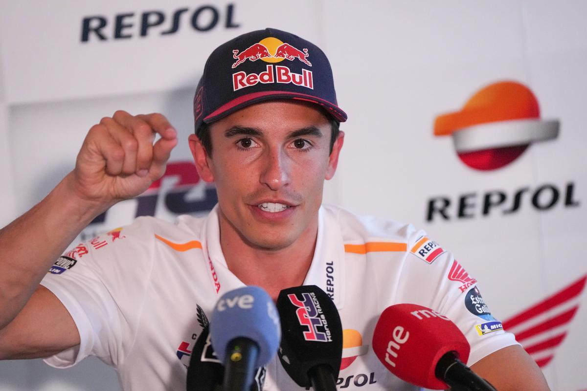 Marc Márquez (Honda), en su conferencia de prensa de hoy en Jerez.