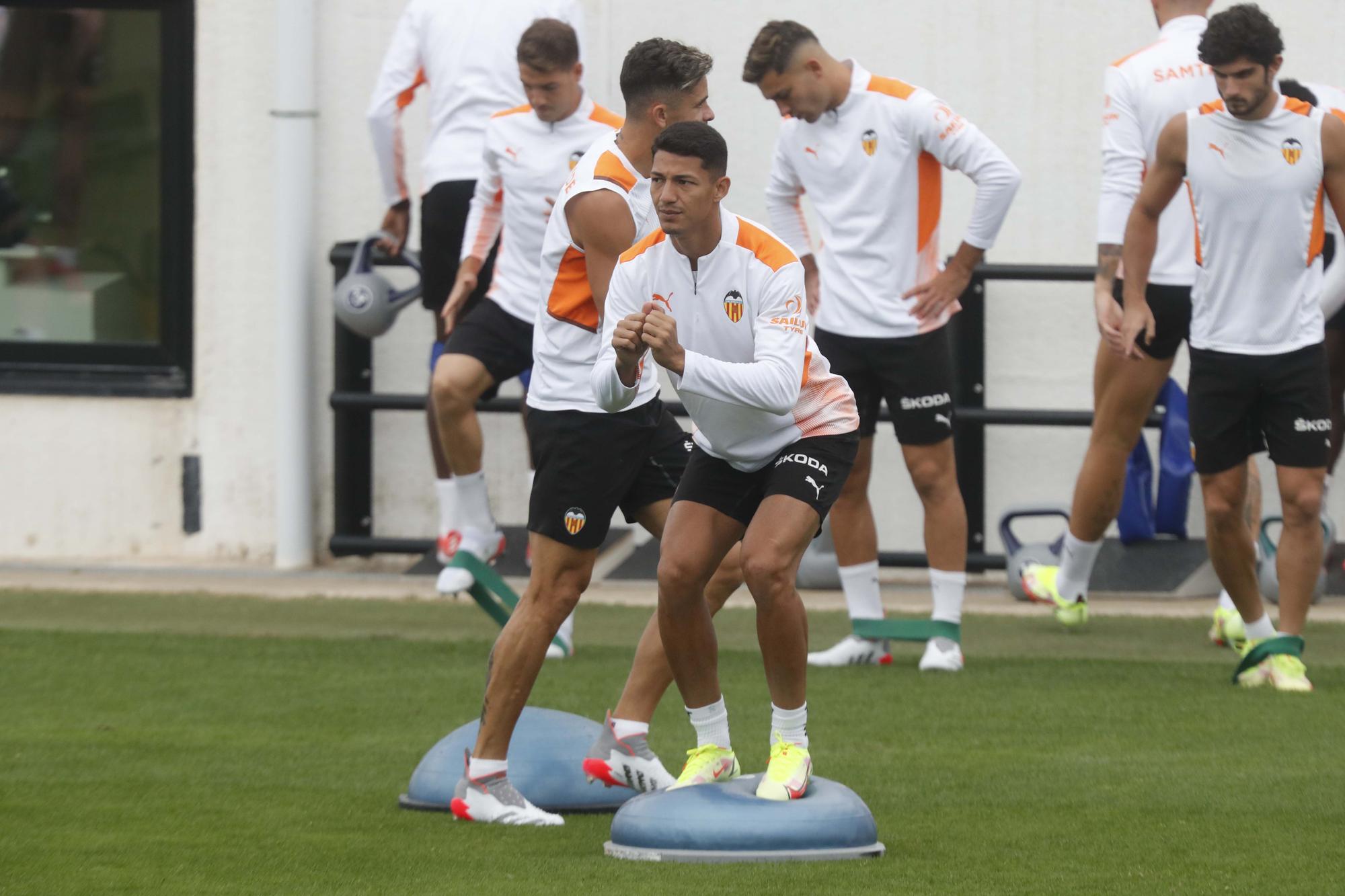 Entrenamiento del Valencia antes del encuentro frente al Mallorca