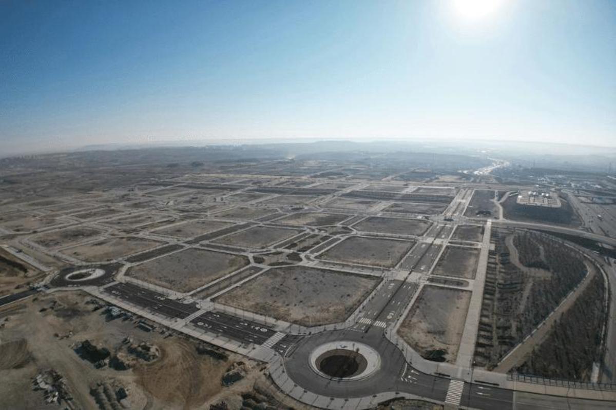Vista aerea de una supermanzana de Los Berrocales