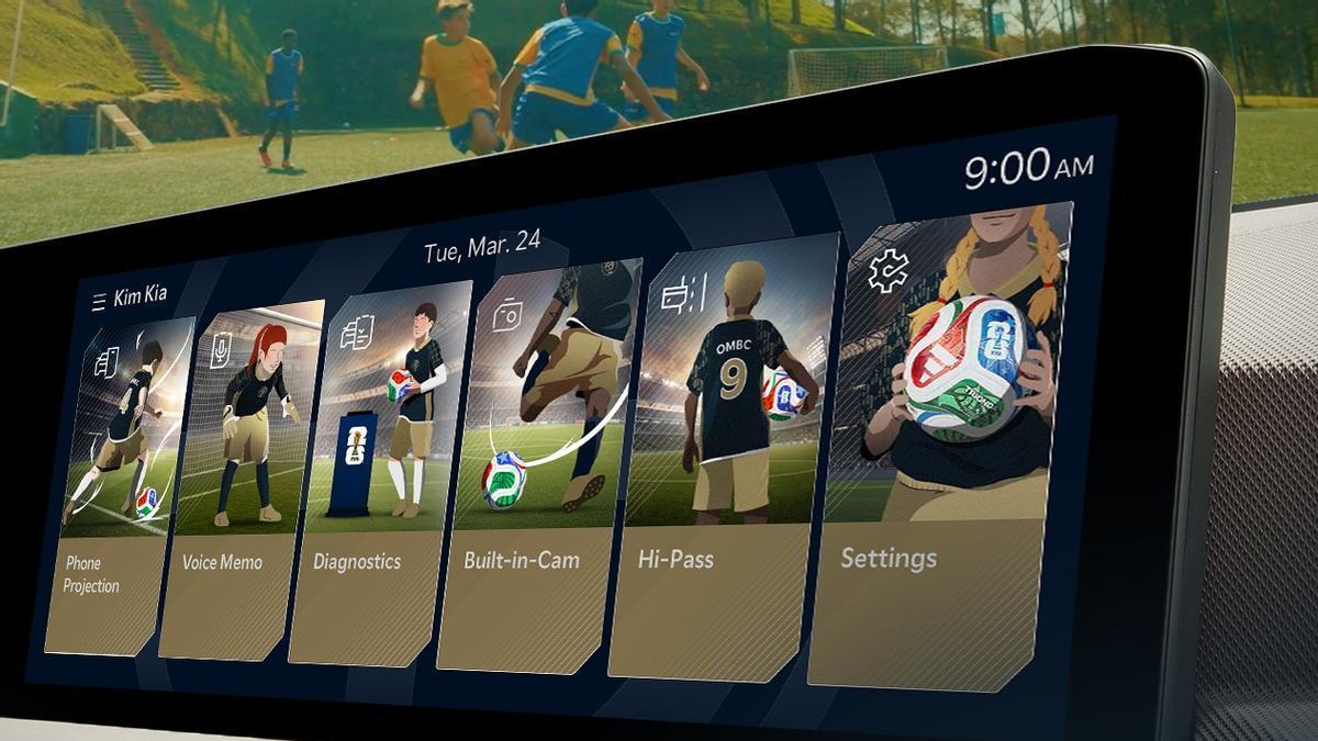 Kia ofrece diseños de pantalla especiales para sus coches en honor al Mundial de fútbol