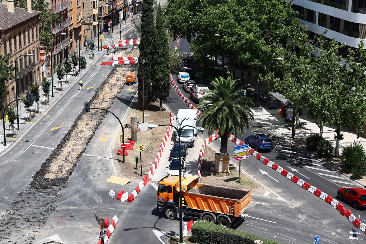 En imágenes I Continúan las obras en varias calles de Zaragoza