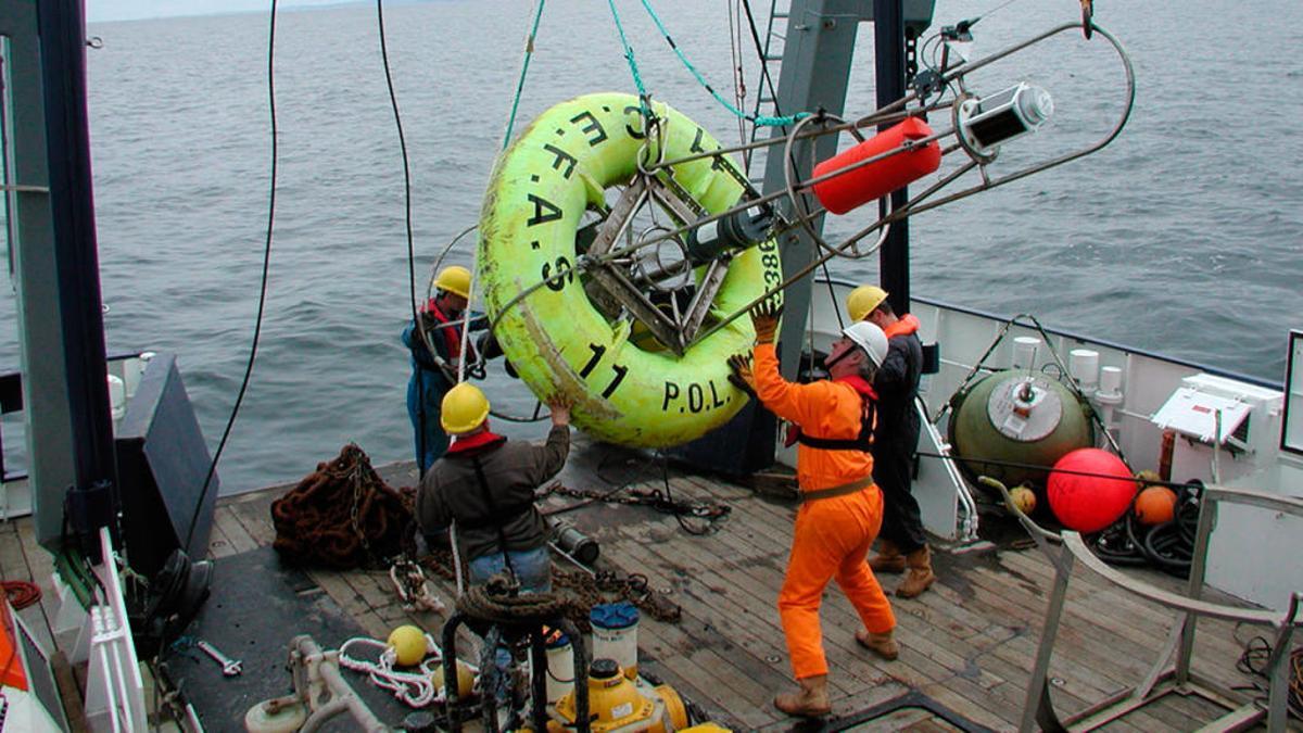 Personal del Cefas británico, a bordo del oceanográfico "Endeavour". // Cefas