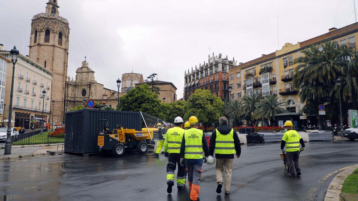 La plaça de la Reina, en obres