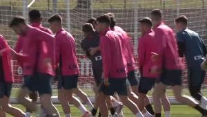 El entreno del Athletic contra Mallorca para la final de la Copa del Rey