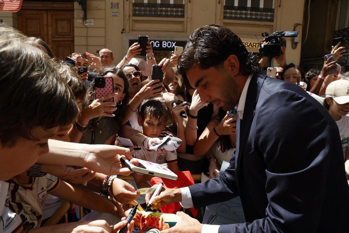 Ferran Torres, a su llegada al Palau de la Generalitat