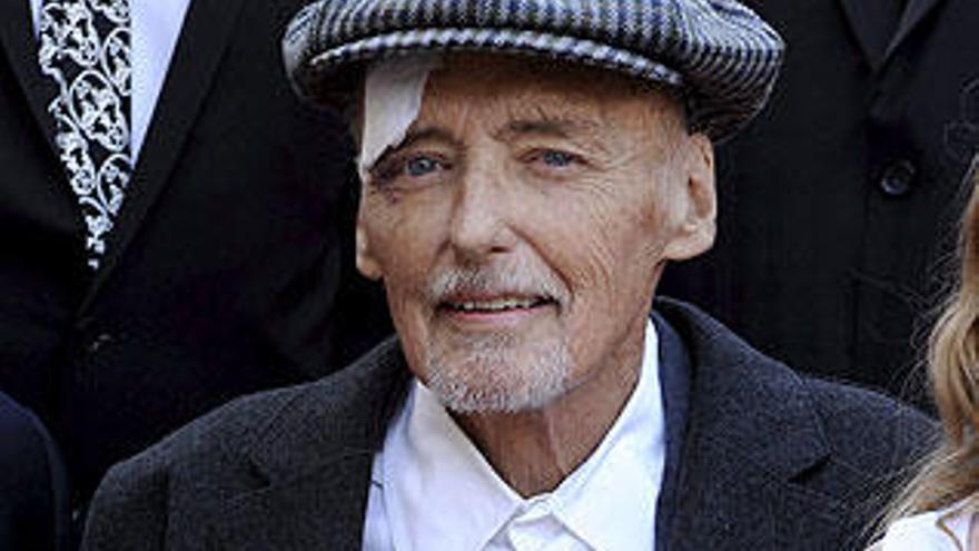 Dennis Hopper, el pasado 26 de marzo de 2010, cuando recibió su estrella del Paseo de la Fama de Hollywood, California (EEUU)