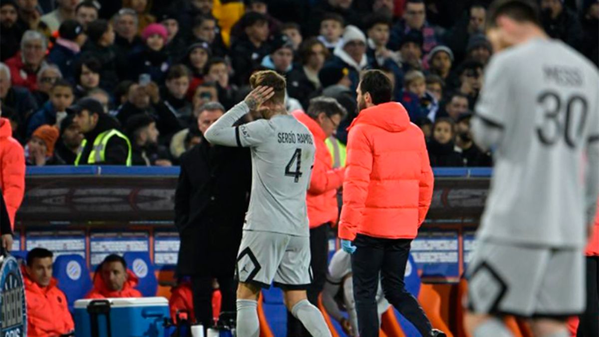 Sergio Ramos se duele de la cabeza y es sustituido ante el Montpellier