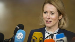 Archivo - La Alta Representante de la UE para Política Exterior, Kaja Kallas, comparece ante la prensa en la capital de Bélgica, Bruselas (archivo)