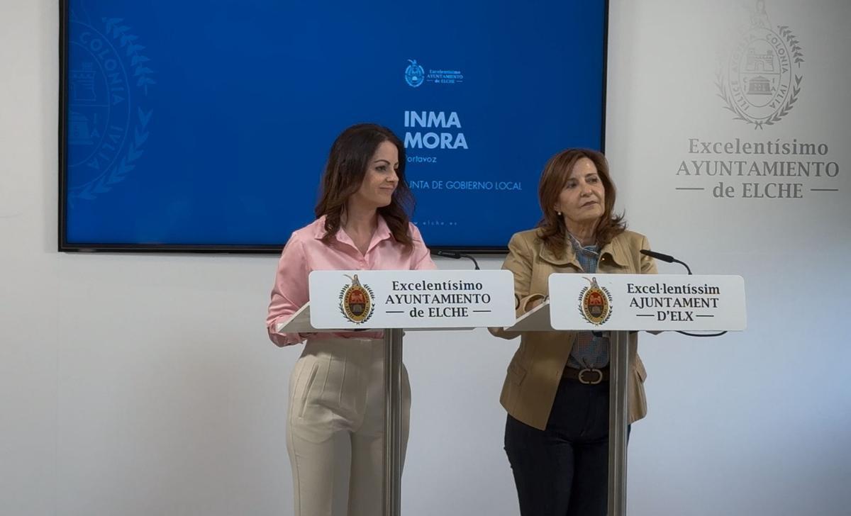 Ima Mora y Loli Serna, en la comparecencia de este jueves.