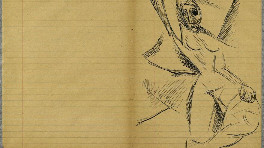 El interior del cuaderno nº 7 de bocetos para «Las señoritas de Aviñón»