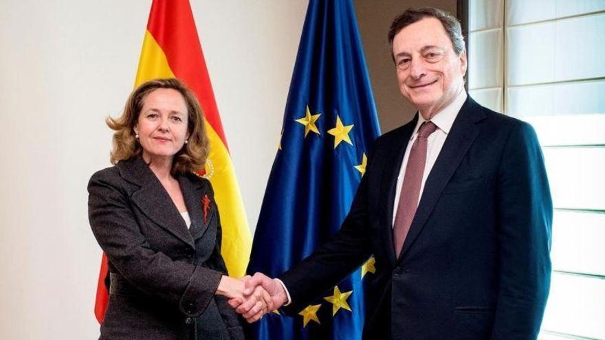 Draghi se reúne con Sánchez y Calviño en Madrid