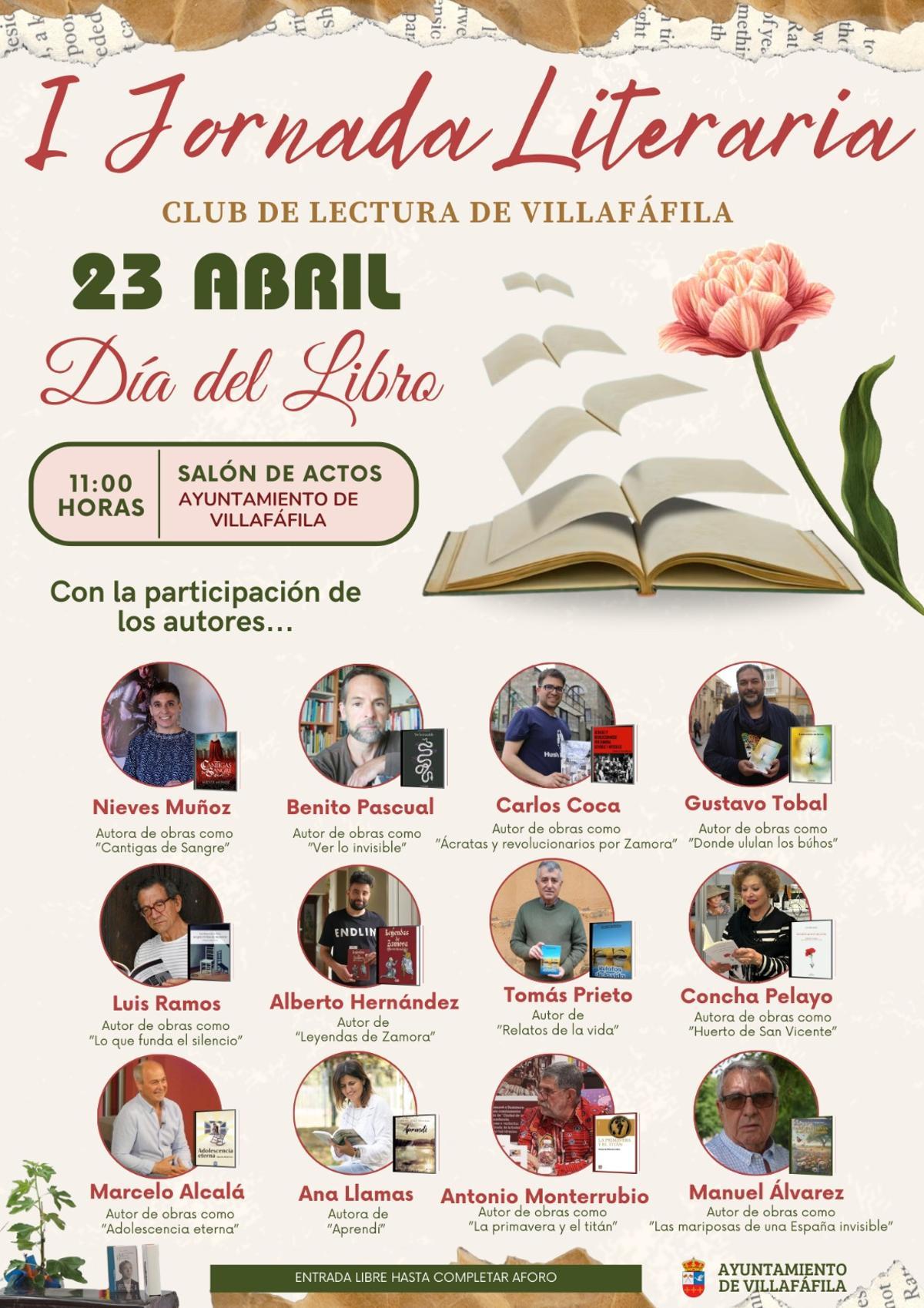 Cartel promocional del encuentro literario que se celebra este 23 de abril en Villafáfila.