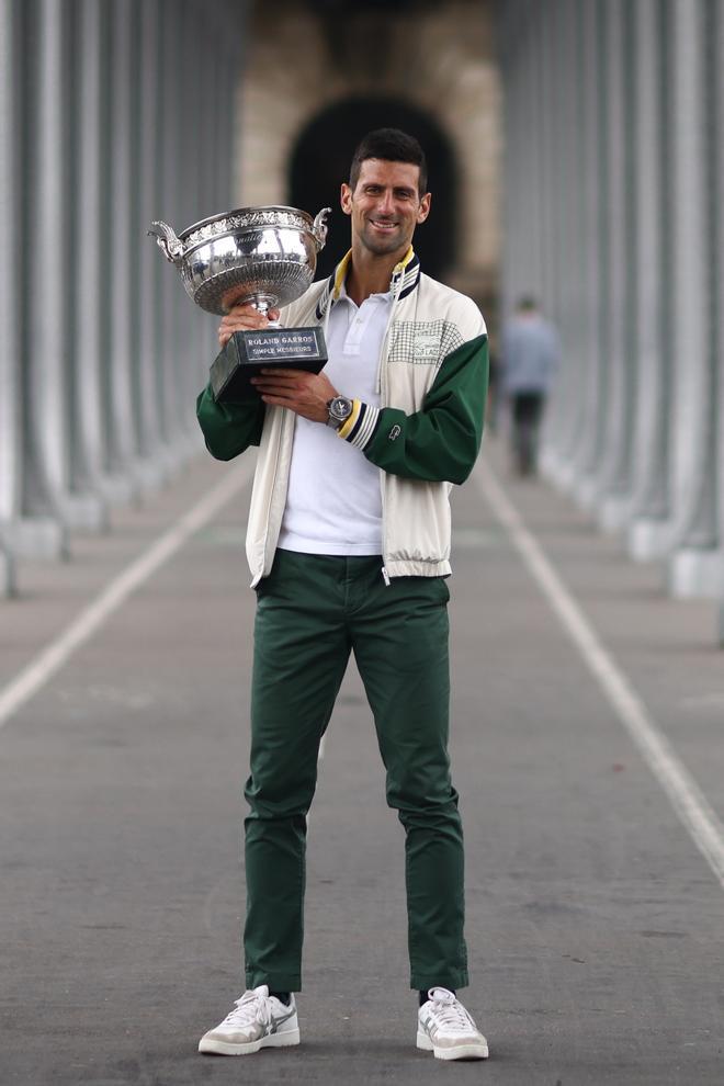 Novak Djokovic photocall with trophy