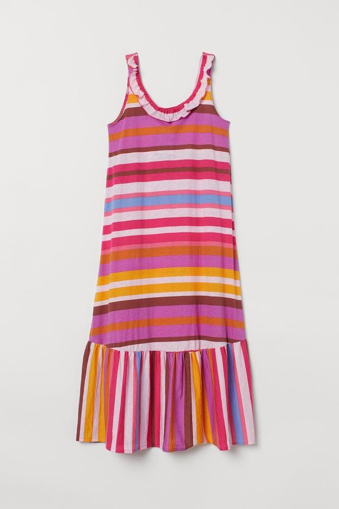 Vestido de punto con rayas de colores, de H&M