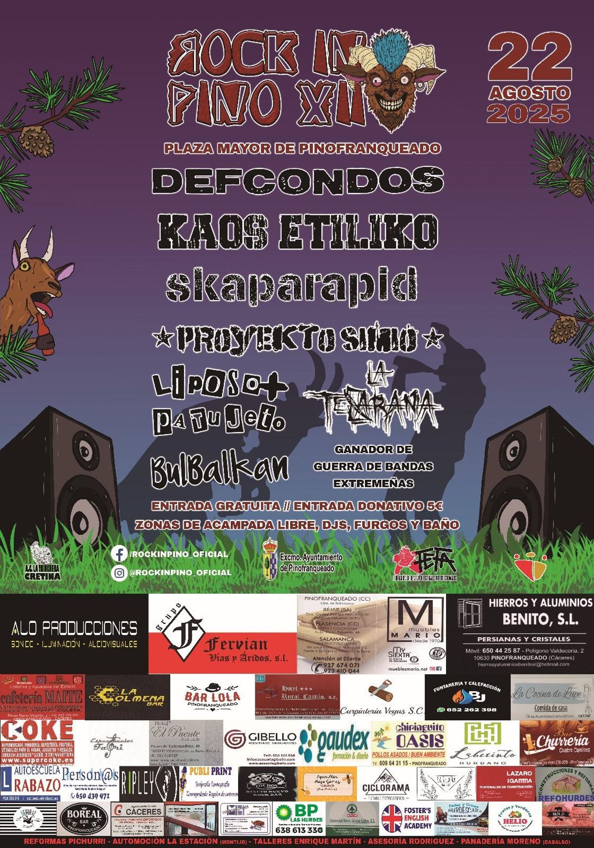 Cartel de Rock in Pino en 2025.