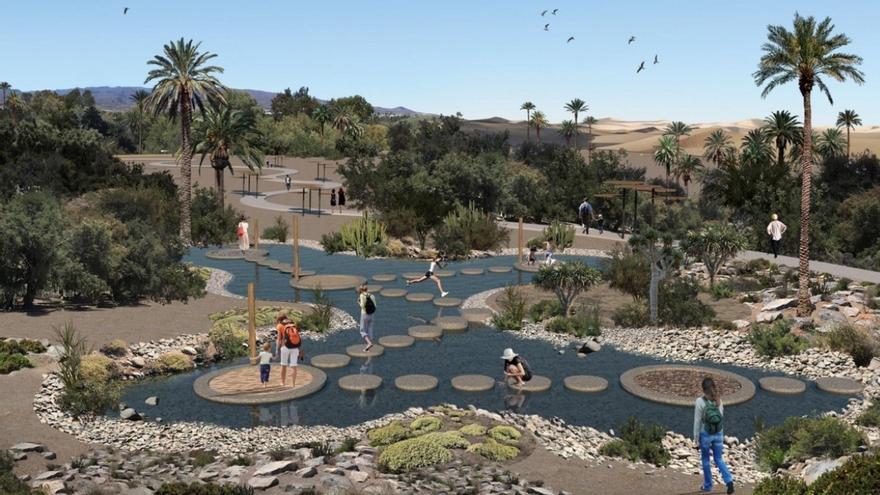 El palmeral del Oasis de Maspalomas tendrá miradores, área deportiva y espacios divulgativos