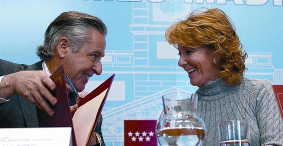 Miguel Blesa y la expresidenta de la Comunidad de Madrid, Esperanza Aguirre, en el 2008.