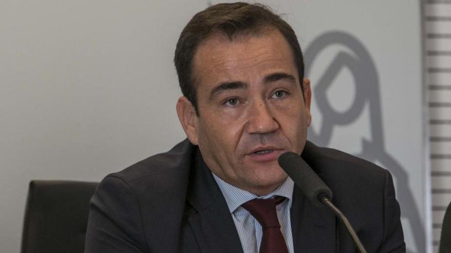 Manuel Illueca, director general del IVF, durante una visita al Ayuntamiento de Elche