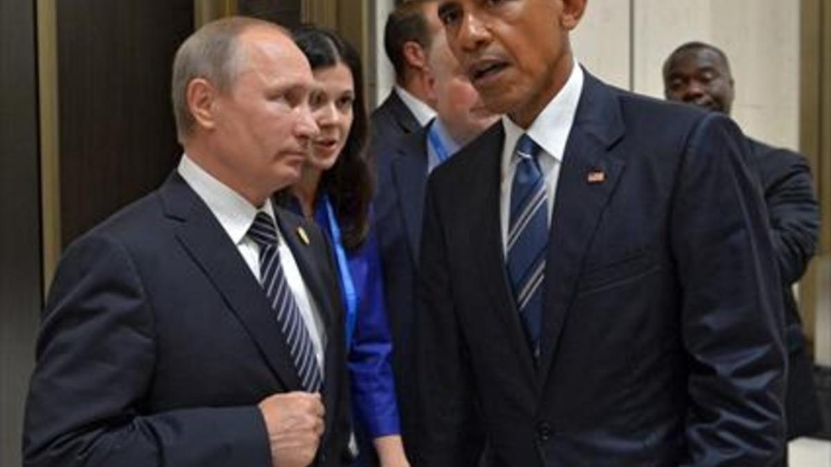 Putin y Obama, en el G-20 de Hangzhou (China), el lunes.