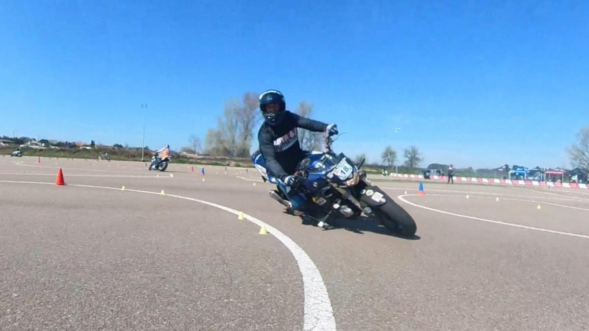 Eduardo Masip, en Zaragoza, durante una de las mangas.
