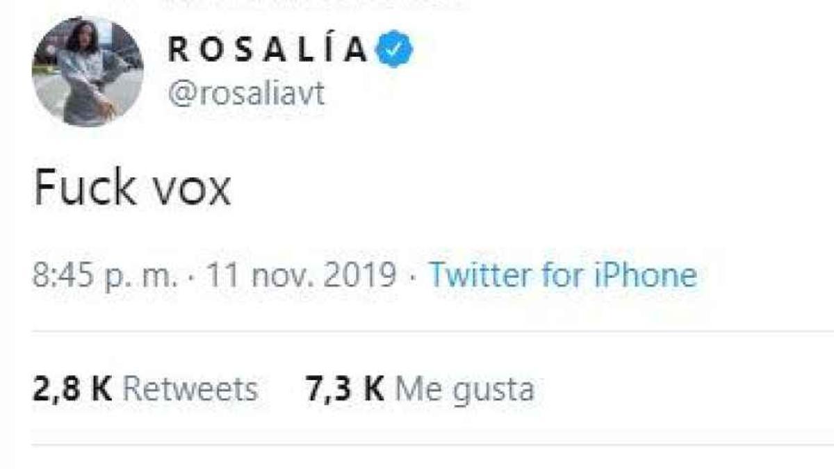 El &quot;Fuck vox&quot; de Rosalía