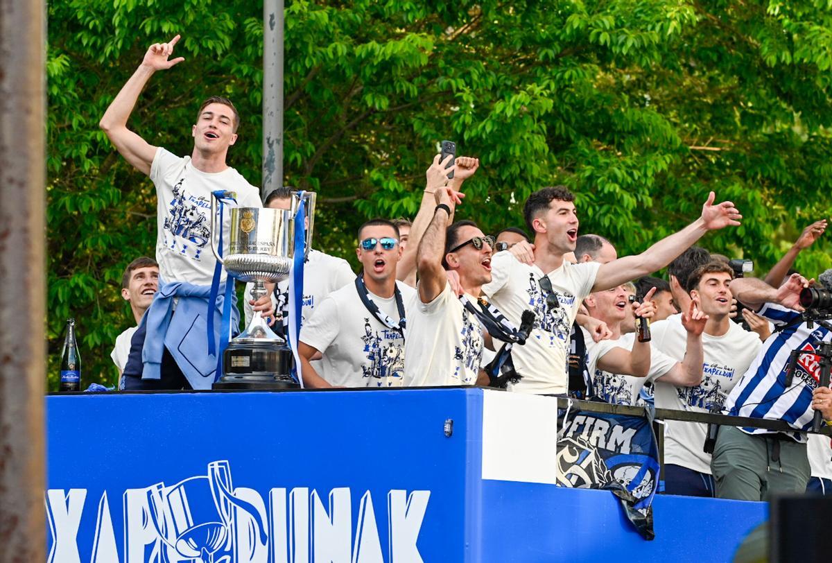 La fiesta de la Real Sociedad tras ganar la Copa del Rey.